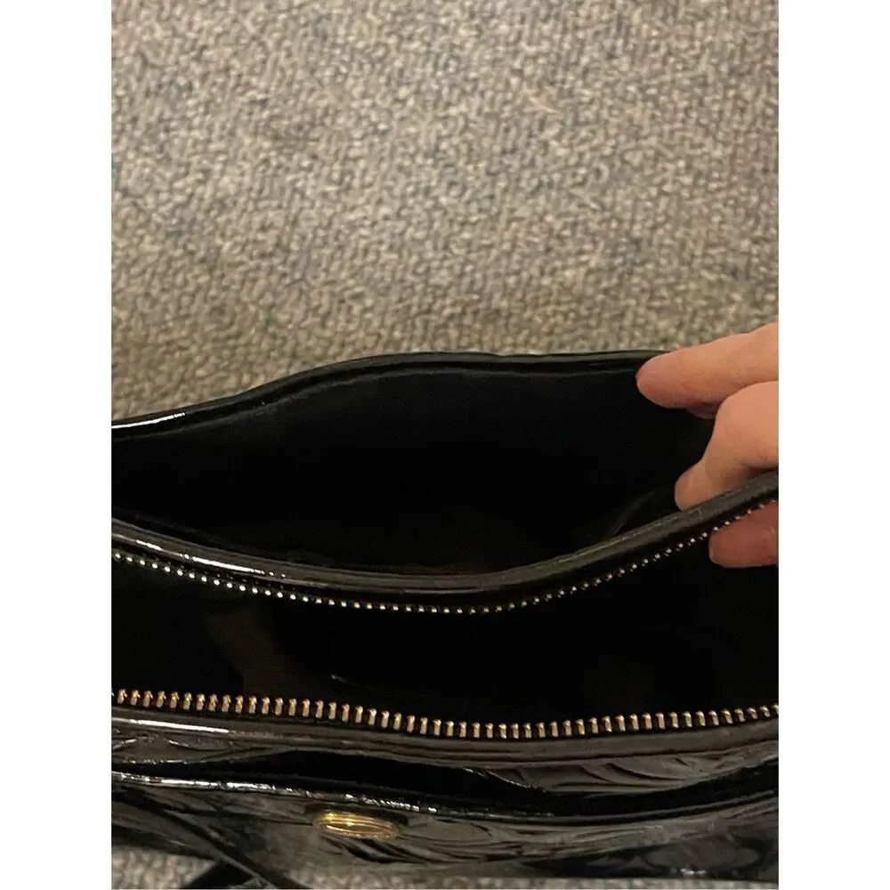 COACH Women's Black Op Art Glossy Patent‎ Leather Tote Bag Purse - Picture 9 of 12